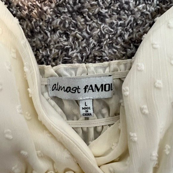 Almost Famous Pretty Cream Mini Dress Adjustable Straps Large - Picture 9 of 11